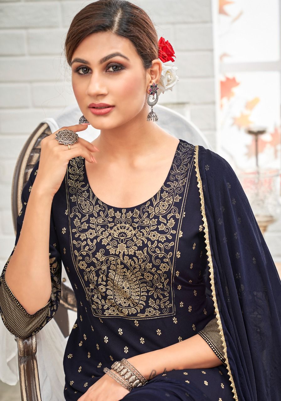 Wanna Paheli Rayon Designer Ethnic Wear Long Kurti With Dupatta Collection